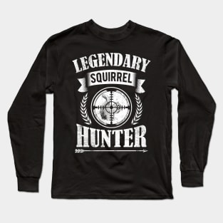 Retro Vintage Style Legendary Squirrel Hunting Gift For Hunter Long Sleeve T-Shirt